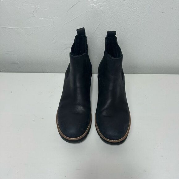 Eileen fisher washed leather wedge Chelsea booties size 8 - Picture 6 of 9